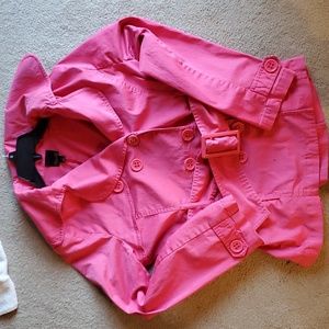 BarbieCore Unlined Jacket in PINK w/Oversized buttons, belt, StarCity Large